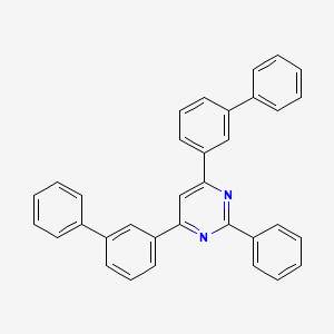 molecular formula C34H24N2 B8181363 4,6-Di([1,1'-biphenyl]-3-yl)-2-phenylpyrimidine 