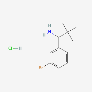 molecular formula C11H17BrClN B8181387 1-(3-Bromophenyl)-2,2-dimethylpropan-1-amine hydrochloride 