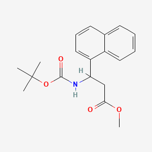 molecular formula C19H23NO4 B8181397 Methyl 3-((tert-butoxycarbonyl)amino)-3-(naphthalen-1-yl)propanoate 