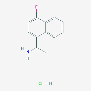 molecular formula C12H13ClFN B8181408 1-(4-Fluoronaphthalen-1-yl)ethan-1-amine hydrochloride 