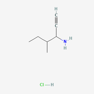 molecular formula C7H14ClN B8181426 4-Methylhex-1-yn-3-amine hydrochloride 
