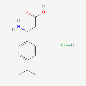 molecular formula C12H18ClNO2 B8181436 (R)-3-Amino-3-(4-isopropylphenyl)propanoic acid hydrochloride 