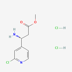 molecular formula C9H13Cl3N2O2 B8181461 Methyl (R)-3-amino-3-(2-chloropyridin-4-yl)propanoate dihydrochloride 
