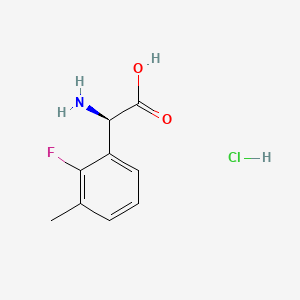 molecular formula C9H11ClFNO2 B8181467 (R)-2-Amino-2-(2-fluoro-3-methylphenyl)acetic acid hydrochloride 
