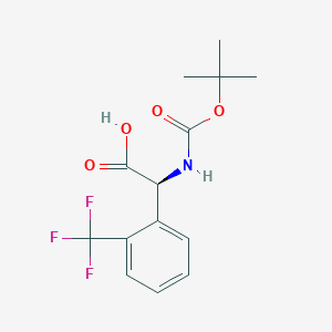 molecular formula C14H16F3NO4 B8181546 (S)-2-((tert-butoxycarbonyl)amino)-2-(2-(trifluoromethyl)phenyl)acetic acid 