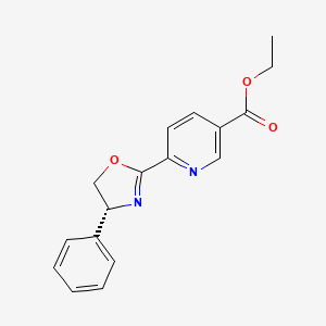 molecular formula C17H16N2O3 B8181580 (R)-Ethyl 6-(4-phenyl-4,5-dihydrooxazol-2-yl)nicotinate 
