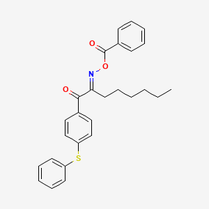 molecular formula C27H27NO3S B8181624 1-[4-(Phenylthio)phenyl]-1,2-octanedione 2-(O-benzoyloxime) 