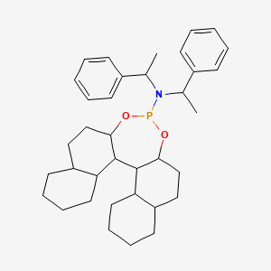 molecular formula C36H50NO2P B8181730 (11bS)-89101112131415-Octahydro-NN-bis[(1R)-1-phenylethyl]-dinaphtho[21-d:1'2'-f][132]dioxaphosphepin-4-amine 