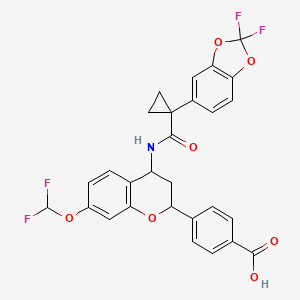molecular formula C28H21F4NO7 B8181738 Galicaftor (ABBV-2222) 
