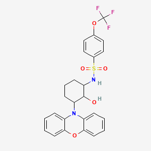 molecular formula C25H23F3N2O5S B8181745 N-(2-hydroxy-3-phenoxazin-10-ylcyclohexyl)-4-(trifluoromethoxy)benzenesulfonamide 