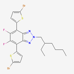 molecular formula C22H21Br2F2N3S2 B8181796 4,7-Bis(5-bromothiophen-2-yl)-2-(2-ethylhexyl)-5,6-difluoro-2H-benzo[d][1,2,3]triazole 