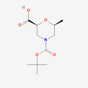 molecular formula C11H19NO5 B8181809 (2S,6S)-4-(tert-butoxycarbonyl)-6-methylmorpholine-2-carboxylic acid 