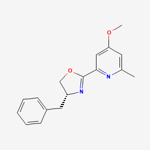 molecular formula C17H18N2O2 B8181819 (R)-4-Benzyl-2-(4-methoxy-6-methylpyridin-2-yl)-4,5-dihydrooxazole 