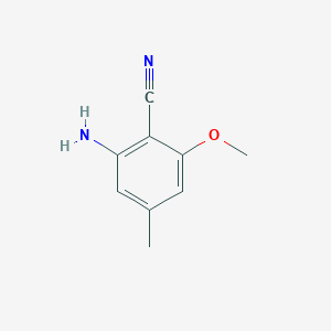 molecular formula C9H10N2O B8181822 2-Amino-6-methoxy-4-methylbenzonitrile 
