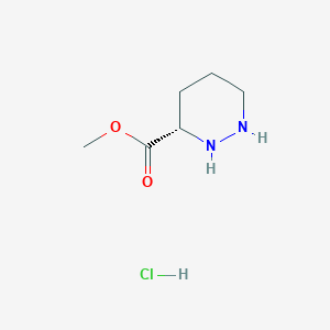 molecular formula C6H13ClN2O2 B8181830 (S)-Methyl hexahydropyridazine-3-carboxylate hydrochloride 