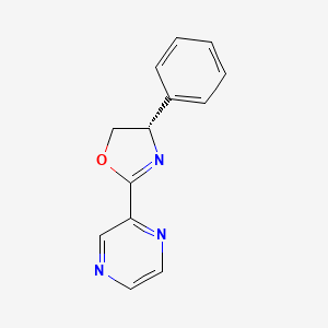 molecular formula C13H11N3O B8181839 (S)-4-苯基-2-(吡嗪-2-基)-4,5-二氢恶唑 