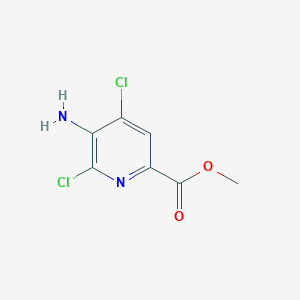 molecular formula C7H6Cl2N2O2 B8181853 Methyl 5-amino-4,6-dichloropicolinate 