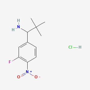 1-(3-Fluoro-4-nitrophenyl)-2,2-dimethylpropan-1-amine hydrochloride