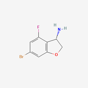 molecular formula C8H7BrFNO B8181880 (S)-6-Bromo-4-fluoro-2,3-dihydrobenzofuran-3-amine 