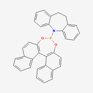 molecular formula C34H24NO2P B8181891 5-(11bR)-Dinaphtho[2,1-d:1',2'-f][1,3,2]dioxaphosphepin-4-yl-10,11-dihydro-5H-dibenz[b,f]azepine 
