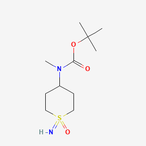 molecular formula C11H22N2O3S B8181950 tert-butyl (1-Imino-1-oxidotetrahydro-2H-thiopyran-4-yl)(methyl)carbamate 