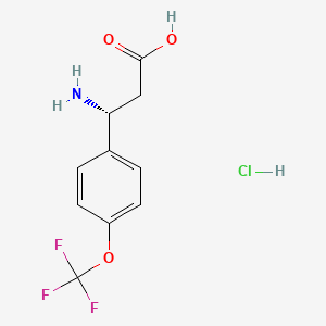 molecular formula C10H11ClF3NO3 B8181964 (R)-3-Amino-3-(4-(trifluoromethoxy)phenyl)propanoic acid hydrochloride 