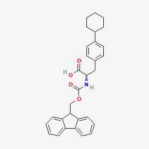 molecular formula C30H31NO4 B8181981 (S)-2-((((9H-Fluoren-9-yl)methoxy)carbonyl)amino)-3-(4-cyclohexylphenyl)propanoic acid 