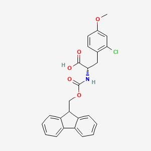 molecular formula C25H22ClNO5 B8182004 (S)-2-((((9H-Fluoren-9-yl)methoxy)carbonyl)amino)-3-(2-chloro-4-methoxyphenyl)propanoic acid 