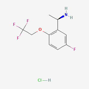 molecular formula C10H12ClF4NO B8182010 (R)-1-(5-Fluoro-2-(2,2,2-trifluoroethoxy)phenyl)ethan-1-amine hydrochloride 