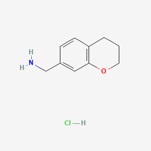molecular formula C10H14ClNO B8182026 Chroman-7-ylmethanamine hydrochloride 