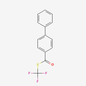 molecular formula C14H9F3OS B8182027 S-(Trifluoromethyl) [1,1'-biphenyl]-4-carbothioate 