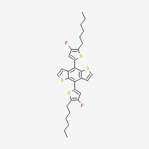 molecular formula C30H32F2S4 B8182035 4,8-Bis(4-fluoro-5-hexylthiophen-2-yl)benzo[1,2-b:4,5-b']dithiophene 