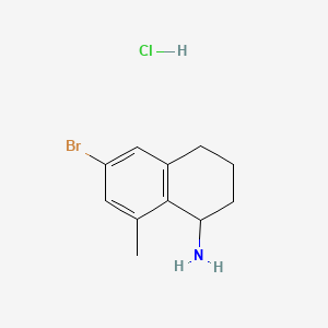 molecular formula C11H15BrClN B8182064 6-Bromo-8-methyl-1,2,3,4-tetrahydronaphthalen-1-amine hydrochloride 