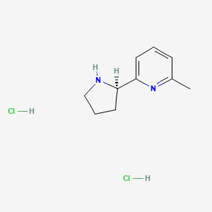molecular formula C10H16Cl2N2 B8182076 (R)-2-Methyl-6-(pyrrolidin-2-yl)pyridine dihydrochloride 