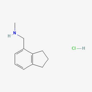 molecular formula C11H16ClN B8182105 1-(2,3-Dihydro-1H-inden-4-yl)-N-methylmethanamine hydrochloride 