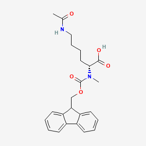 molecular formula C24H28N2O5 B8182111 (R)-2-((((9H-Fluoren-9-yl)methoxy)carbonyl)(methyl)amino)-6-acetamidohexanoic acid 