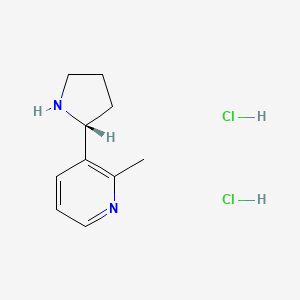 molecular formula C10H16Cl2N2 B8182122 (R)-2-Methyl-3-(pyrrolidin-2-yl)pyridine dihydrochloride 