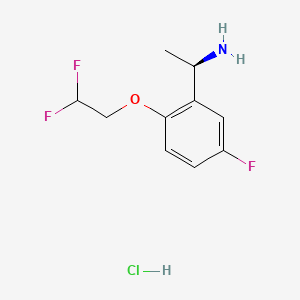 molecular formula C10H13ClF3NO B8182127 (R)-1-(2-(2,2-Difluoroethoxy)-5-fluorophenyl)ethan-1-amine hydrochloride 