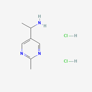 molecular formula C7H13Cl2N3 B8182135 1-(2-Methylpyrimidin-5-yl)ethan-1-amine dihydrochloride 