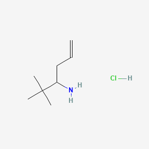 molecular formula C8H18ClN B8182142 2,2-Dimethylhex-5-en-3-amine hydrochloride 