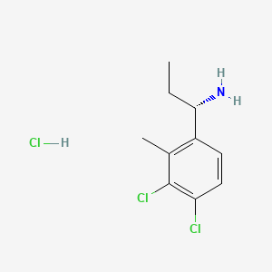 molecular formula C10H14Cl3N B8182173 (S)-1-(3,4-Dichloro-2-methylphenyl)propan-1-amine hydrochloride 