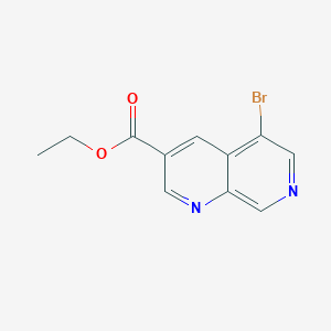 molecular formula C11H9BrN2O2 B8182231 Ethyl 5-bromo-1,7-naphthyridine-3-carboxylate 