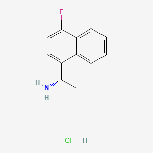 molecular formula C12H13ClFN B8182242 (S)-1-(4-Fluoronaphthalen-1-yl)ethan-1-amine hydrochloride 