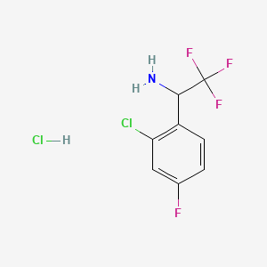 molecular formula C8H7Cl2F4N B8182248 1-(2-Chloro-4-fluorophenyl)-2,2,2-trifluoroethan-1-amine hydrochloride 