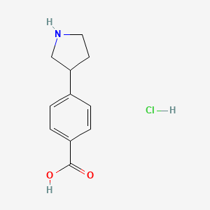 molecular formula C11H14ClNO2 B8182255 4-(Pyrrolidin-3-yl)benzoic acid hydrochloride 