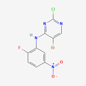 molecular formula C10H5BrClFN4O2 B8182256 5-Bromo-2-chloro-N-(2-fluoro-5-nitrophenyl)pyrimidin-4-amine 
