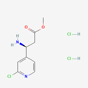 molecular formula C9H13Cl3N2O2 B8182315 Methyl (S)-3-amino-3-(2-chloropyridin-4-yl)propanoate dihydrochloride 