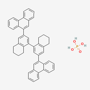 molecular formula C48H41O4P B8182361 R-4-oxide-8,9,10,11,12,13,14,15-octahydro-4-hydroxy-2,6-di-9-phenanthrenyl-Dinaphtho[2,1-d 