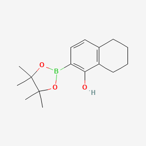 molecular formula C16H23BO3 B8182379 2-(4,4,5,5-Tetramethyl-1,3,2-dioxaborolan-2-YL)-5,6,7,8-tetrahydronaphthalen-1-OL 