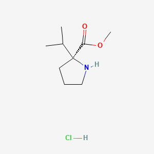 molecular formula C9H18ClNO2 B8182380 methyl 2-isopropyl-D-prolinate hydrochloride 